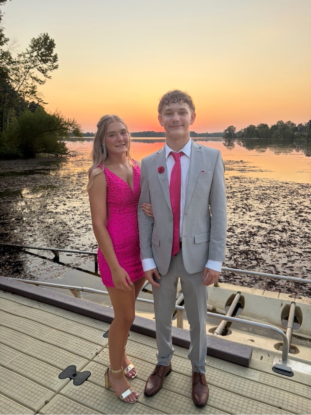 Sherri Hill Hot Pink Beaded Mini Dress
